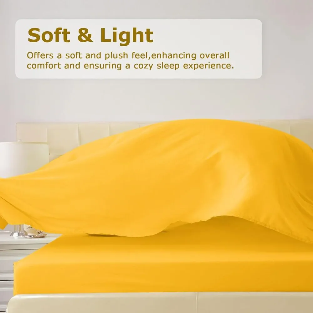 Homilay Twin Size Bed Sheet Set - 3 Piece Soft Microfiber Sheets Spectra Yellow